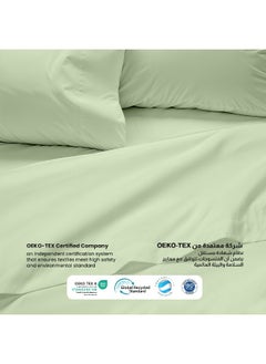 Rest 3-Piece Mint Green Plush 200X220 Flat Bedsheet Set Includes 1 Deep Pocket Flat Bedsheet And 2 Pillow Covers, Breathable And Machine Washable  - Image 2