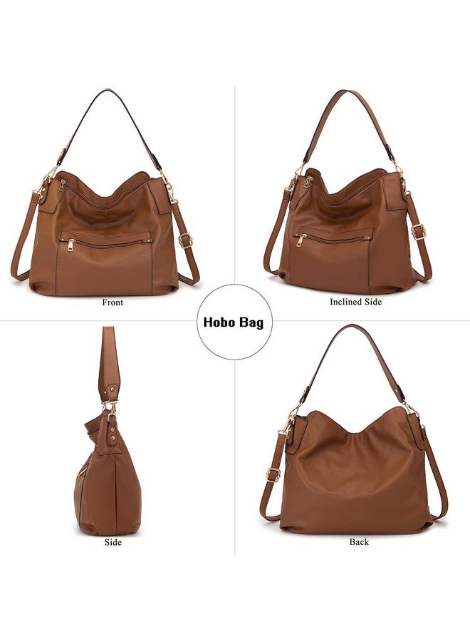 Idesort Large Crossbody Bags Ladies Shoulder Handbags Purse and Wallet Set for Women Totes Hobo Purses Brown - Image 4