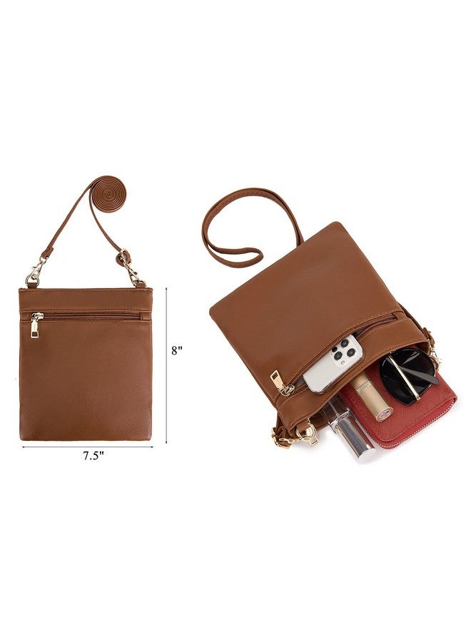 Idesort Large Crossbody Bags Ladies Shoulder Handbags Purse and Wallet Set for Women Totes Hobo Purses Brown - Image 3