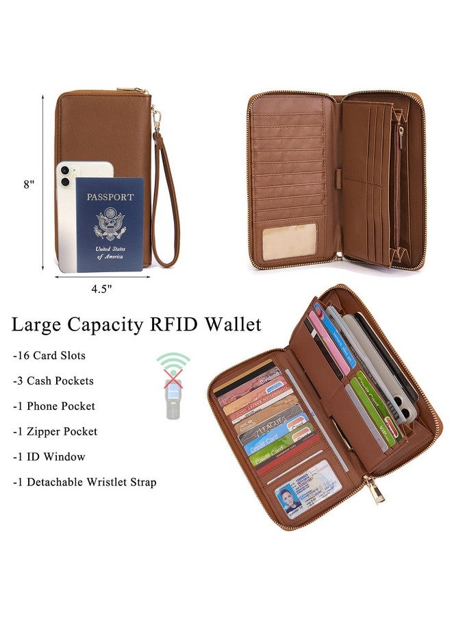 Idesort Large Crossbody Bags Ladies Shoulder Handbags Purse and Wallet Set for Women Totes Hobo Purses Brown - Image 2