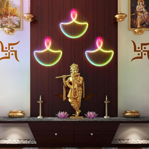 MOROVIK Diwali Diya Sign Strip Lights - LED Strip Rope Lights for Home Decor | IP65 Waterproof Signs for Diwali Decoration,Deepawali,Mandir Decoration,Pooja Room Light (Warm White) (Multi Diya) - Image 5
