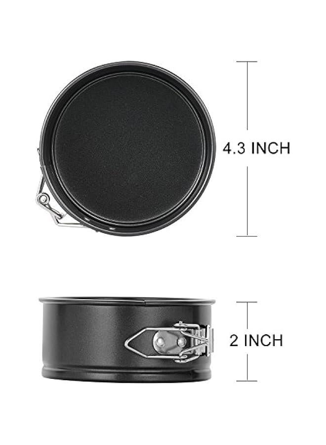 4-Inch Mini Springform Pan Set - 4 Piece Small Nonstick Cheesecake Pan for Mini Cheesecakes, Pizzas and Quiches - Image 2