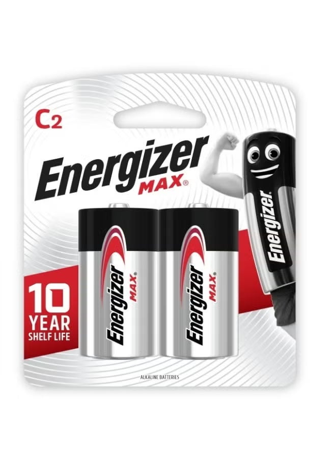 Energizer Max Alkaline C Batteries – Pack of 2 Multicolour - Image 1