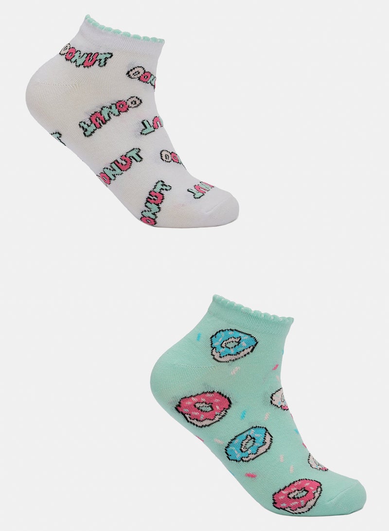 Carina Cookies Girly Donut Socks - 2 Pairs - Image 1