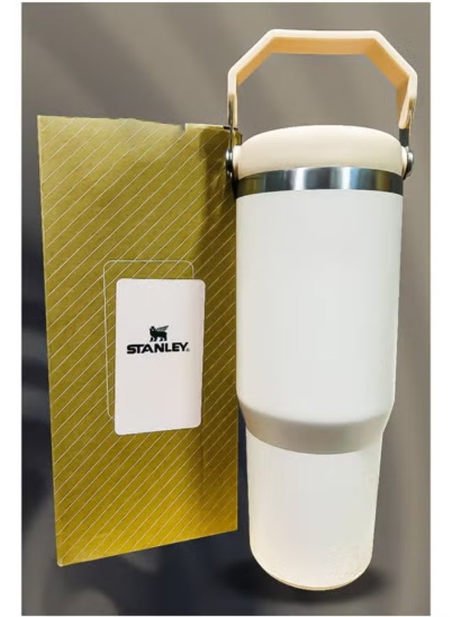 Stanley Stanley 30oz Tumbler Stainless Steel Travel Mug with Reusable Straw | BPA Free & Eco-Friendly | Dishwasher Safe | Leakproof FlowState Lid | Double Wall Insulated | Keeps Drinks Hot 16 Hrs & Cold 24 Hrs | Slim Base Fits Car Cup Holders | Ergonomic Handle for Travel, Office, Outdoor Use  - Image 4