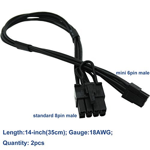 COMeap Mini 6 Pin to 8 Pin PCI Express Video Card Power Adapter Cable for Mac Pro Tower/Power Mac G5 14-inch(35cm) (Pack of 2) - Image 5