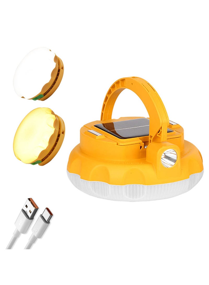 Portable Solar Led Camping Lantern, Rechargeable 3600mah Hanging Camping Light Waterproof Light Battery Powered Solar Camping Lights Bright Led Tent Lights for Outdoors, Hurricane, Outage, Emergency - Image 1