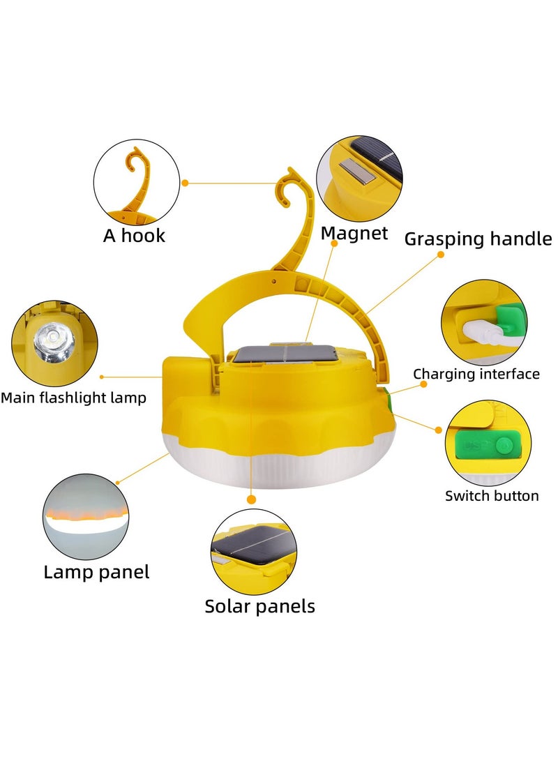 Portable Solar Led Camping Lantern, Rechargeable 3600mah Hanging Camping Light Waterproof Light Battery Powered Solar Camping Lights Bright Led Tent Lights for Outdoors, Hurricane, Outage, Emergency - Image 2