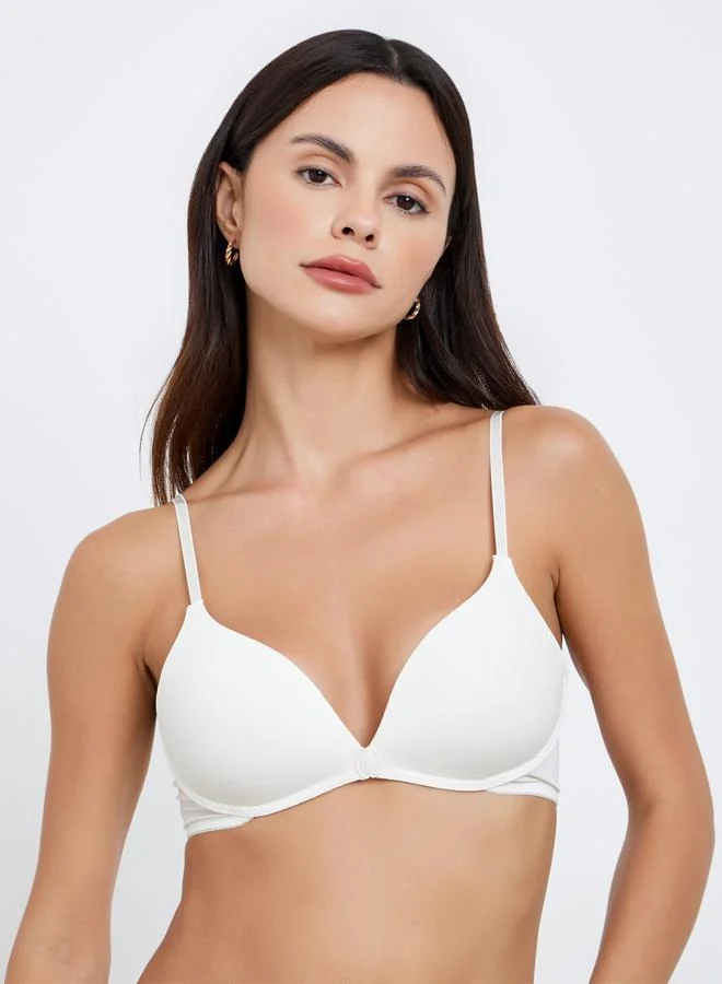 Styli Multi Styli Pack of 3 - Padded Non-Wired Front Closure Bra for Women | Best Price UAE