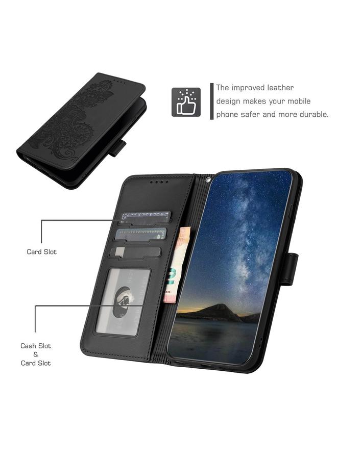 erorex Case For Samsung Galaxy A26 5G Datura Flower Embossed Flip Leather Phone Case - Image 4