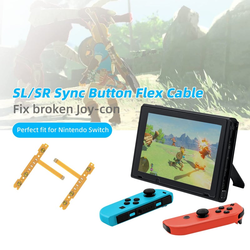 Mcbazel Replacement SL SR Left Right Sync Button Ribbon Flex Cable Set for NS Switch NS Joy-Con Controller Repair Spare Parts (NOT for Switch 2) - Image 2