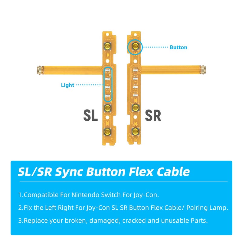 Mcbazel Replacement SL SR Left Right Sync Button Ribbon Flex Cable Set for NS Switch NS Joy-Con Controller Repair Spare Parts (NOT for Switch 2) - Image 4