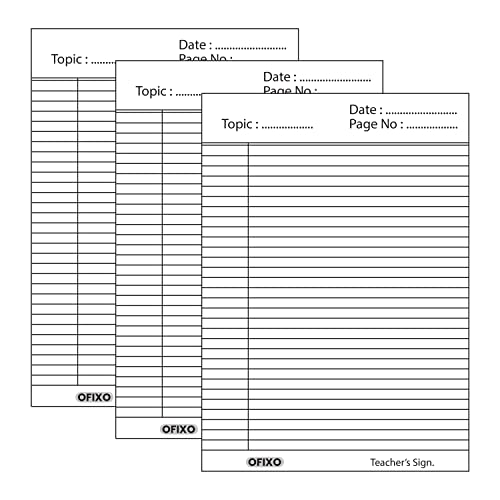 OFIXO Both Side Ruled Sheet for Project/Assignment- A4 Size (Pack of 100 sheets) - Image 1