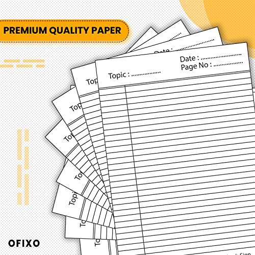 OFIXO Both Side Ruled Sheet for Project/Assignment- A4 Size (Pack of 100 sheets) - Image 3