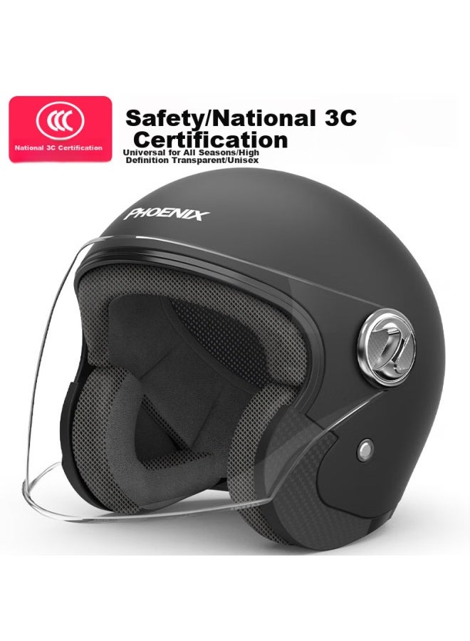 Phoenix 3c Certified Electric Motorcycle Helmet, Retro Style 888, Indigo Blue, Uni All-season, For Electric Scooters, 3/4 Half Helmet, Winter Riding Safety Helmet, One Size Fits All - Image 5