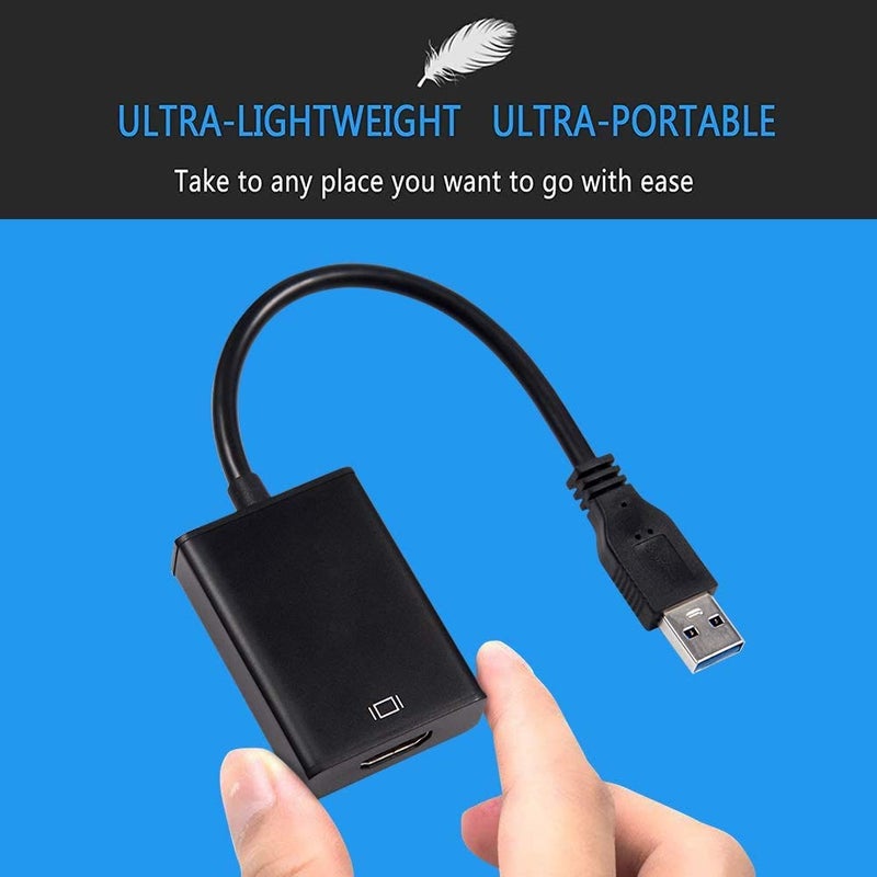 Microware محول USB إلى HDMI، كابل USB 3.0/2.0 إلى HDMI محول فيديو متعدد العرض - كمبيوتر شخصي، لابتوب، ويندوز 7 8 10، سطح المكتب، لابتوب، كمبيوتر، شاشة، بروجيكتور، HDTV. [لا يدعم Chromebook] - Image 3
