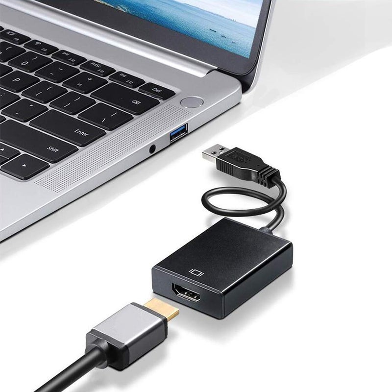 Microware محول USB إلى HDMI، كابل USB 3.0/2.0 إلى HDMI محول فيديو متعدد العرض - كمبيوتر شخصي، لابتوب، ويندوز 7 8 10، سطح المكتب، لابتوب، كمبيوتر، شاشة، بروجيكتور، HDTV. [لا يدعم Chromebook] - Image 4