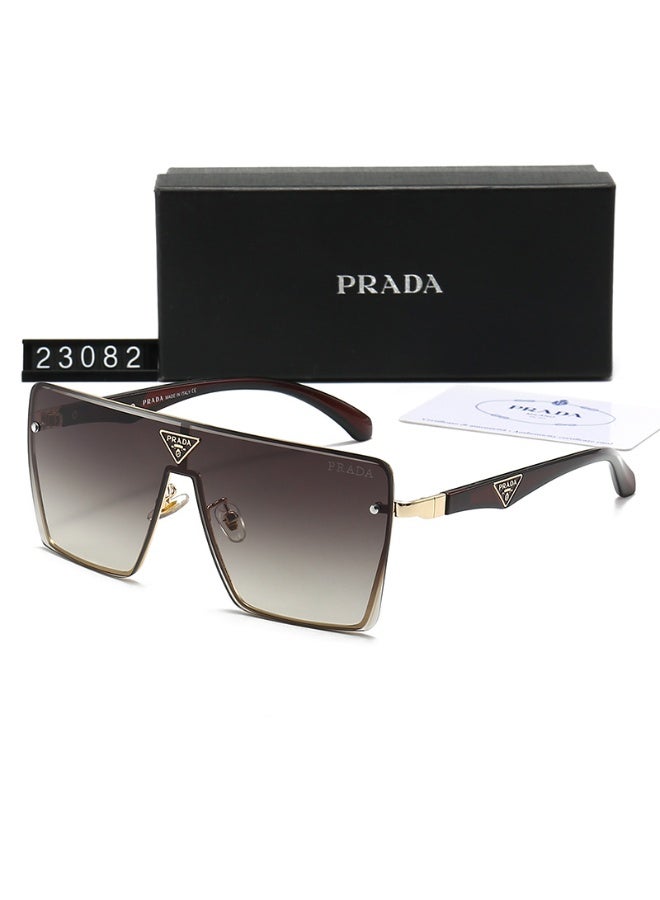 PRADY PRADA Cycling Sunglasses Square PS55WS Sunglasses,Narrow-rimmed Frames with Gradient Brown Lenses Prada - Image 1