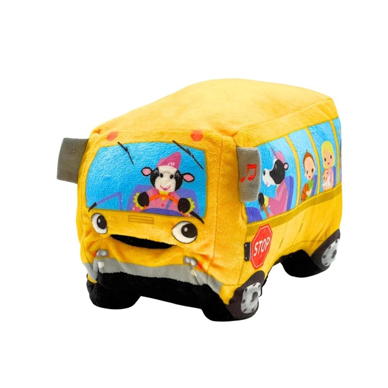 Cuddle Barn  Wheelie 8 School Bus Singing Stuffed Animal Plush Toy  Mouth Moves and Eyes Light Up  Sings Wheels on The Bus - Image 2