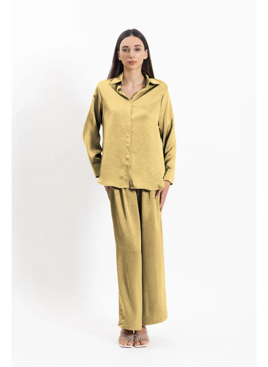 شايبس TEXTURED SATIN SHIRT SET
