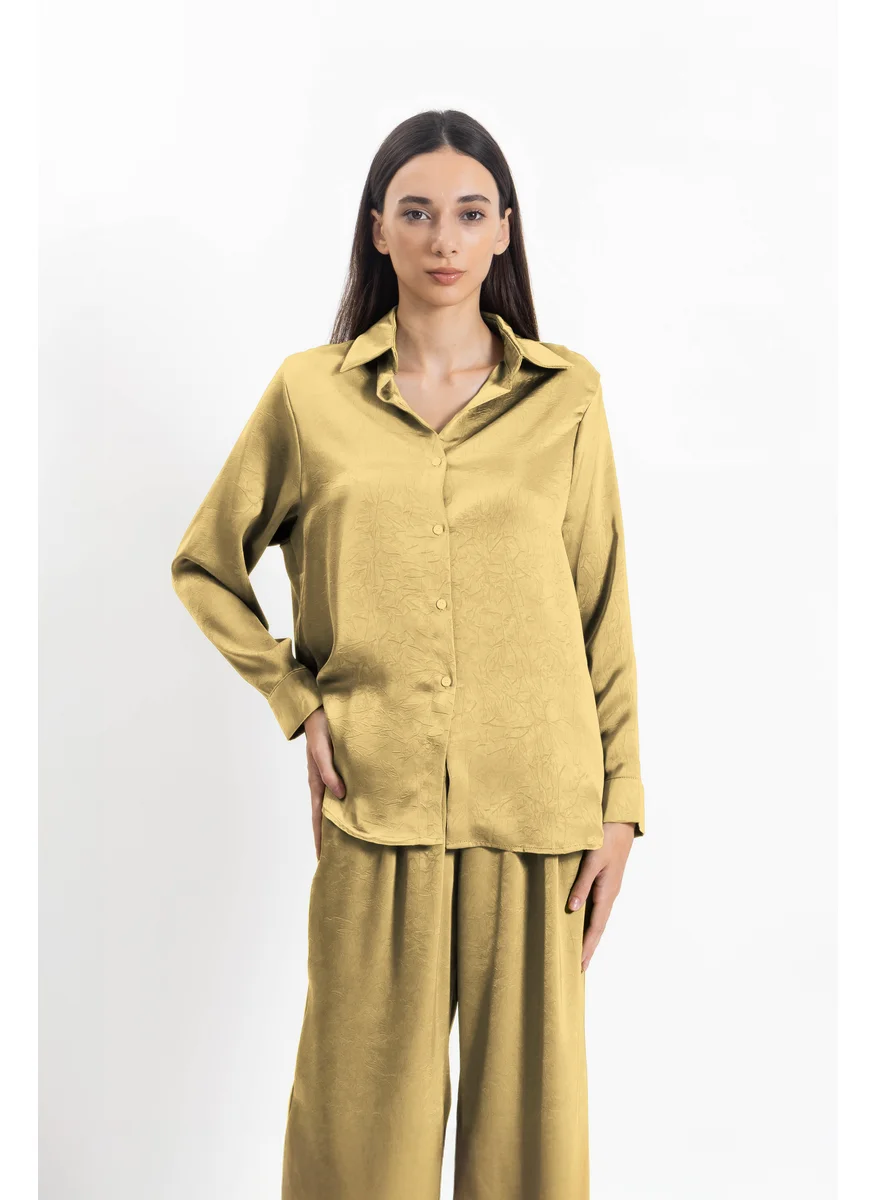 شايبس TEXTURED SATIN SHIRT SET