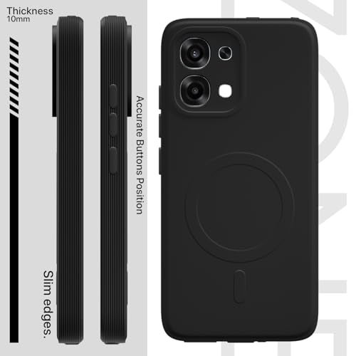 Pikkme Back Cover for Oppo F31 5G / Oppo F33 5G Soft Matte Silicone Mag-Safe Design (Mag-Safe Not Support) Camera Protection | Slim Fit Bumper Cover (Black) - Image 3