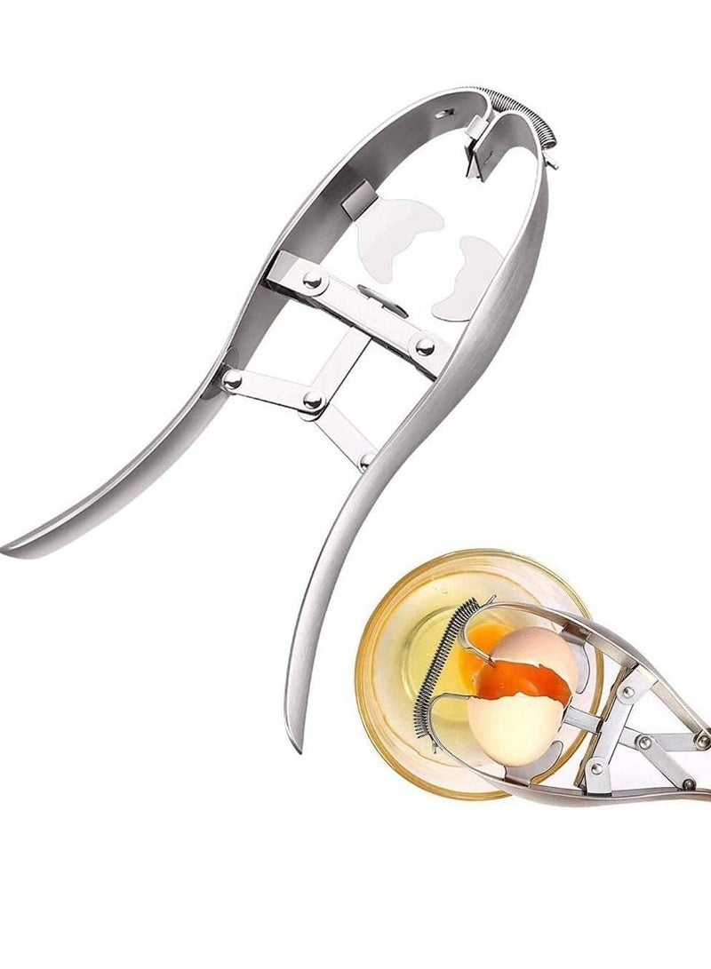 Y&D Stainless Steel Egg Opener Scissors Cracker Eggshell Cutter Kitchen Gadget Baking Tools Topper Set for Soft Hard Boiled Eggs Shell Removal - Image 1