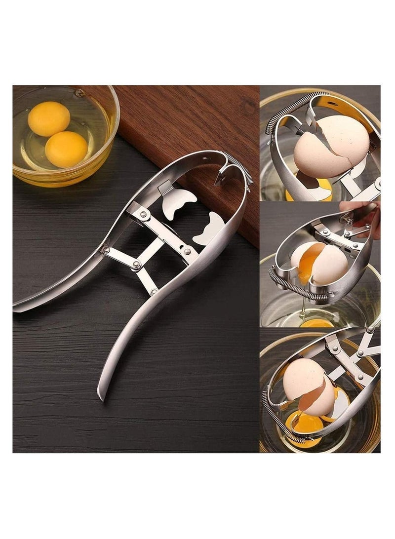 Y&D Stainless Steel Egg Opener Scissors Cracker Eggshell Cutter Kitchen Gadget Baking Tools Topper Set for Soft Hard Boiled Eggs Shell Removal - Image 5