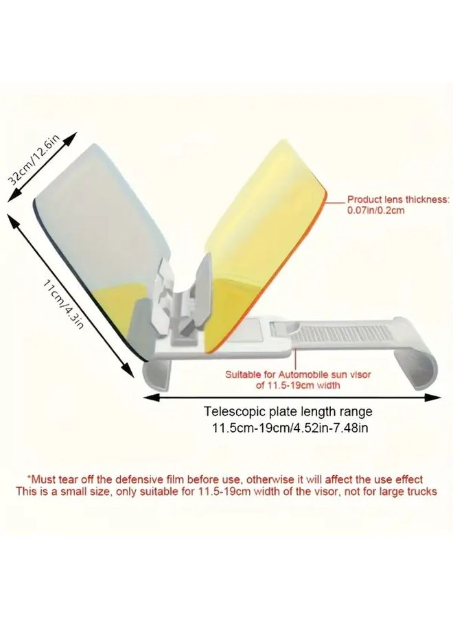 2 In 1 Adjustable Car Sun Visor Day Night Driving Glasses 12 6x4 3 Inch Anti Glare Shield - Image 2