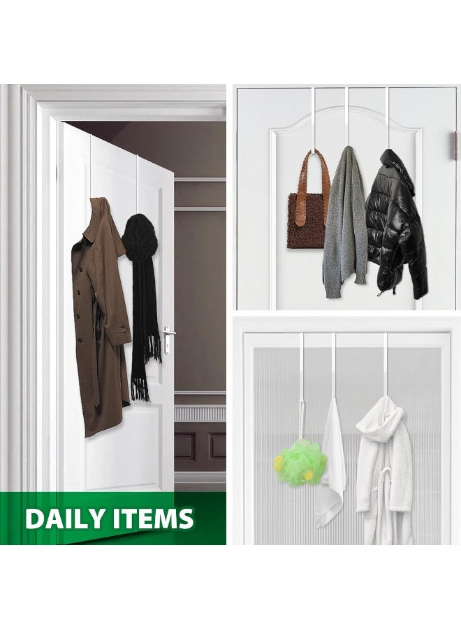 Booda Brand 14 Inches Over The Door Hooks 4 Pack Widen Wreath Hangers Fit The 1-3/4 Inch And 1-3/8 Inch Door Widths Z-Shaped Sturdy Door Hanger Hooks For Hanging Wreaths Hats And Clothes White-4Pack  - Image 5