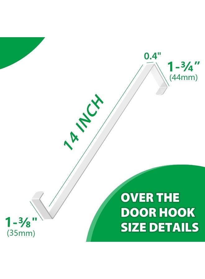 Booda Brand 14 Inches Over The Door Hooks 4 Pack Widen Wreath Hangers Fit The 1-3/4 Inch And 1-3/8 Inch Door Widths Z-Shaped Sturdy Door Hanger Hooks For Hanging Wreaths Hats And Clothes White-4Pack  - Image 4