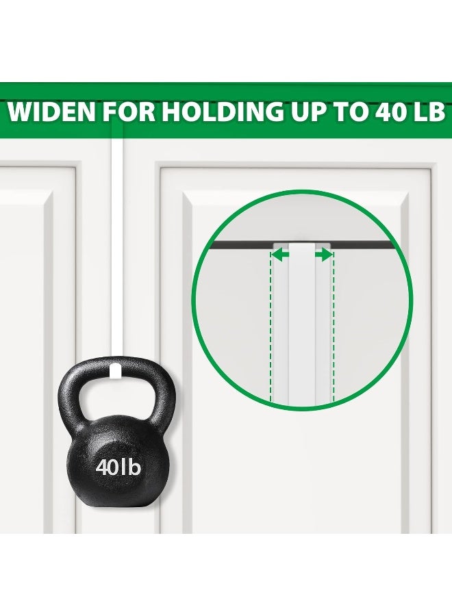 Booda Brand 14 Inches Over The Door Hooks 4 Pack Widen Wreath Hangers Fit The 1-3/4 Inch And 1-3/8 Inch Door Widths Z-Shaped Sturdy Door Hanger Hooks For Hanging Wreaths Hats And Clothes White-4Pack  - Image 2