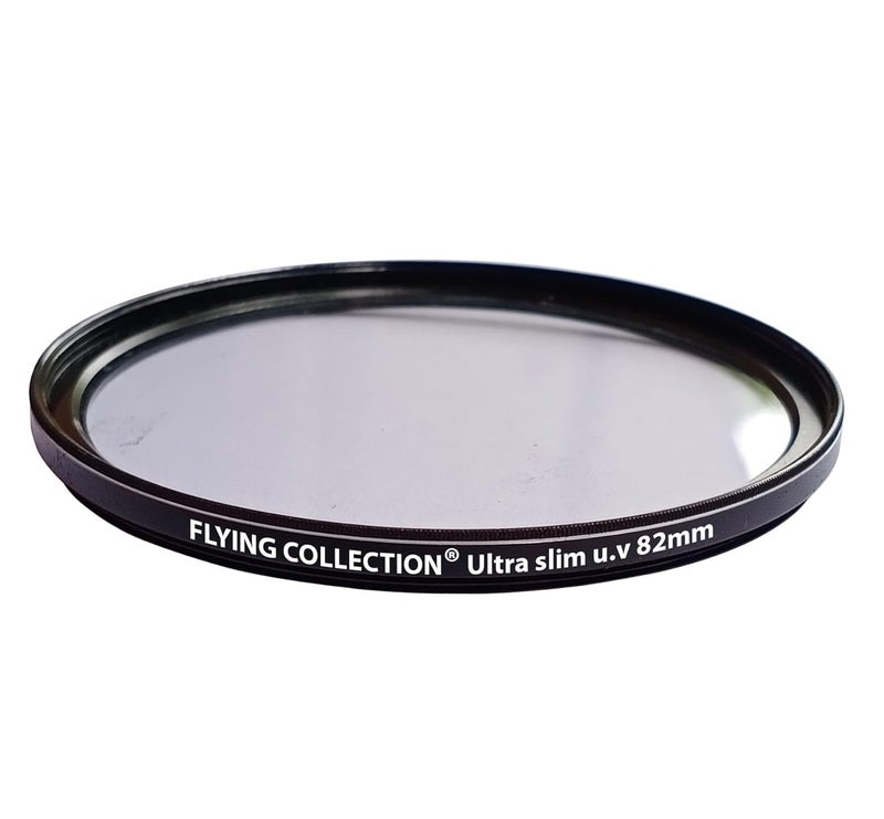 FLYING COLLECTION Camera Lens UV Rays Protection Filter 82 MM -Ultra Slim UV Filter Ring Aluminum Frame,HD/Waterproof Resistant, DSLR Camera Lens, Dust Scratches (82 MM) - Image 1