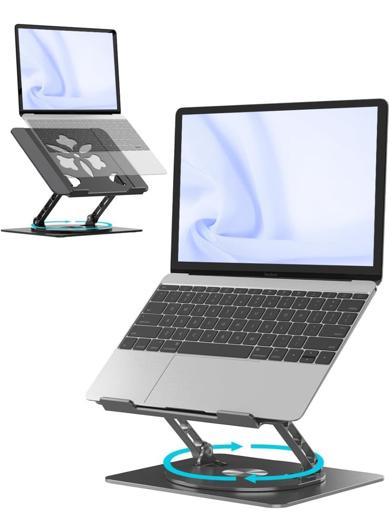 Generic Adjustable Aluminum Laptop Stand with 360° Rotating Base – Ergonomic Desk Mount for Notebooks  - Image 1