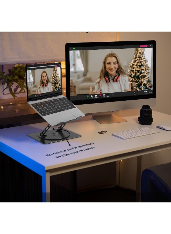 Generic Adjustable Aluminum Laptop Stand with 360° Rotating Base – Ergonomic Desk Mount for Notebooks  - Image 3