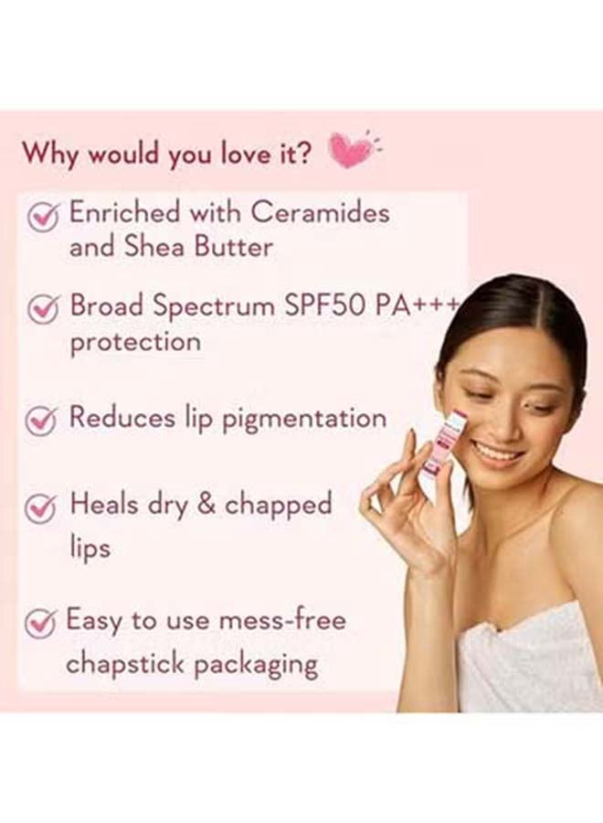 WishCare مرطب شفاه سيراميد ملون مع عامل حماية من الشمس 50 PA+++ - حمض الكوجيك والنياسيناميد - لتفتيح الشفاه وحمايتها 5 جم - Image 4