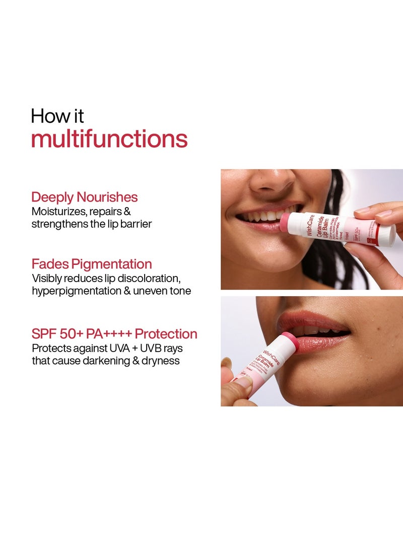 WishCare Tinted Lip Balm with SPF 50 PA+++ | Brightening Lip Balm for Dark Lips | Kojic Acid & Niacinamide | For Women - Image 4
