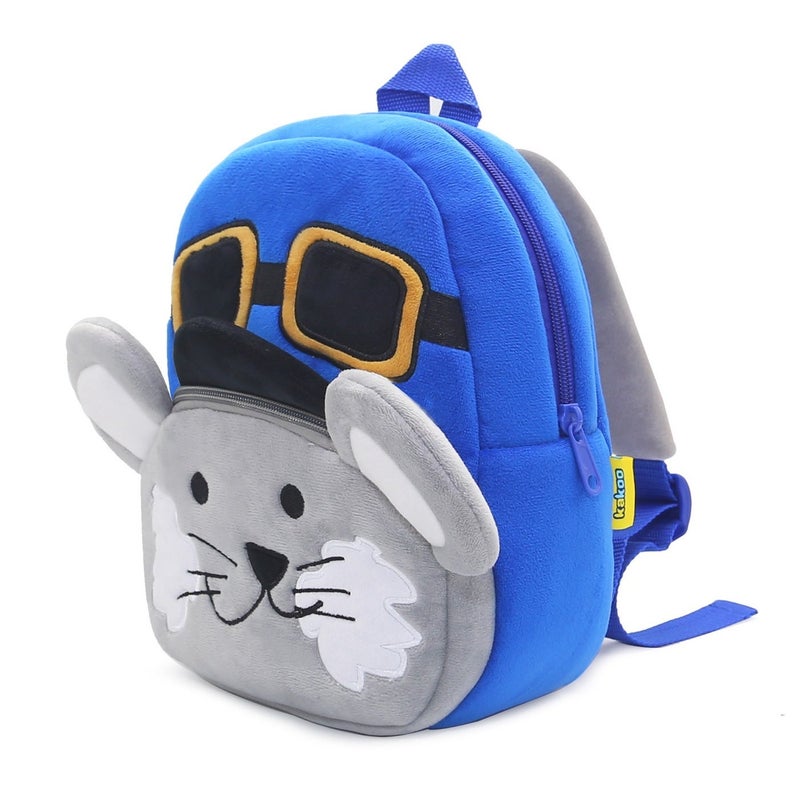 Plush Kids Backpack, Mouse Animal Design, Soft Lightweight School Bag for Toddlers and Preschool Kids - Image 3