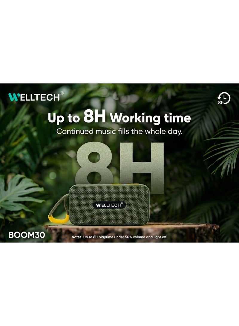 WELLTECH Portable Bluetooth Speaker Wireless Deep Bass Sound Outdoor Speaker with TF Card AUX USB Long Battery for Travel Party – Welltech BOOM30 - Image 5