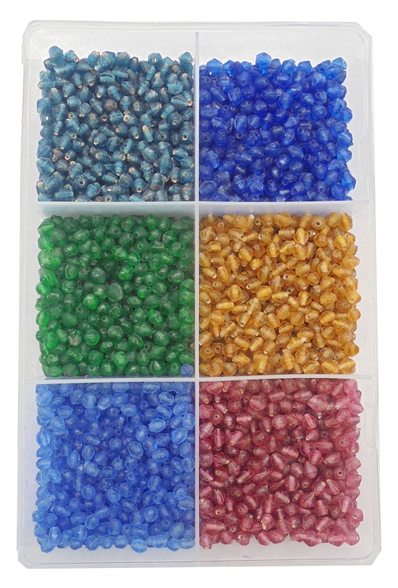 eshoppee 300 gm Multi Color Faceted Glass Beads for Jewellery Making kit Art and Crafts Materials for Embroidery Necklace Bracelet Earring Making Materials DIY kit (26) - Image 1