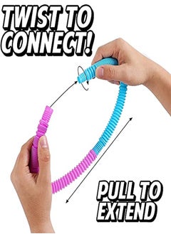 Generic 20 PCS Fidget Sensory Toy Pack,8 Multi-Color Big Pop Tubes and 8 Mini Decompression Stretch Pull Tubes,4 Mini Pop Bubble Square Silicone Key-Chain Toy,DIY Activities Office Desk Toys  - Image 1