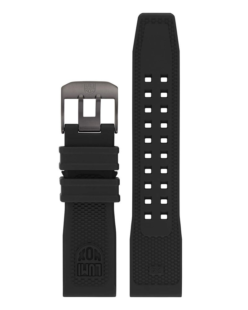 Luminox Genuine Luminox Watch Bands FPX.2401.20B.1.K - Strap Replacement 24 mm Black Rubber Strap with Steel Buckle for Navy Seals Series 3500 3510. 3580 - Image 1