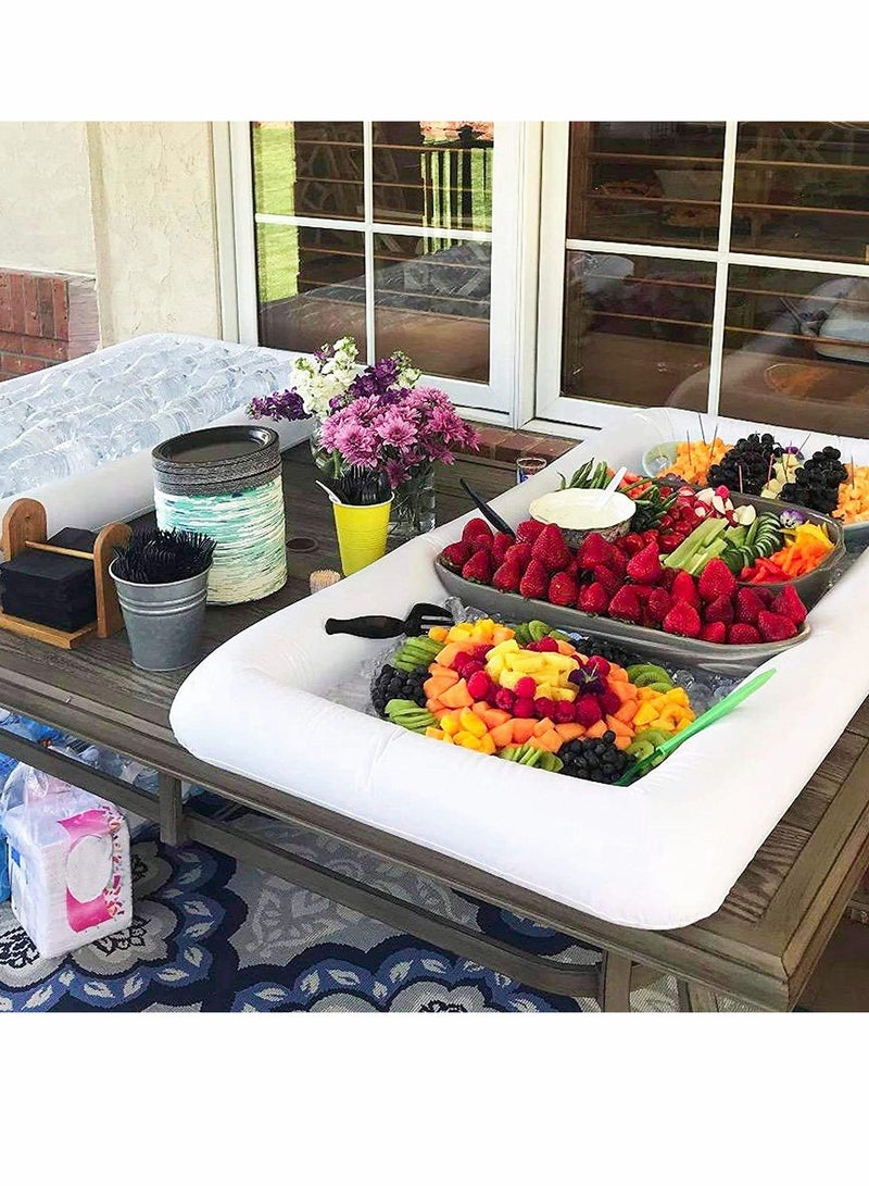 KASTWAVE Inflatable Serving Bar 3 Pack Ice Buffet Salad Cooler Food Drink Containers with Drain Plug BBQ Picnic Pool Party Supplies - Image 4