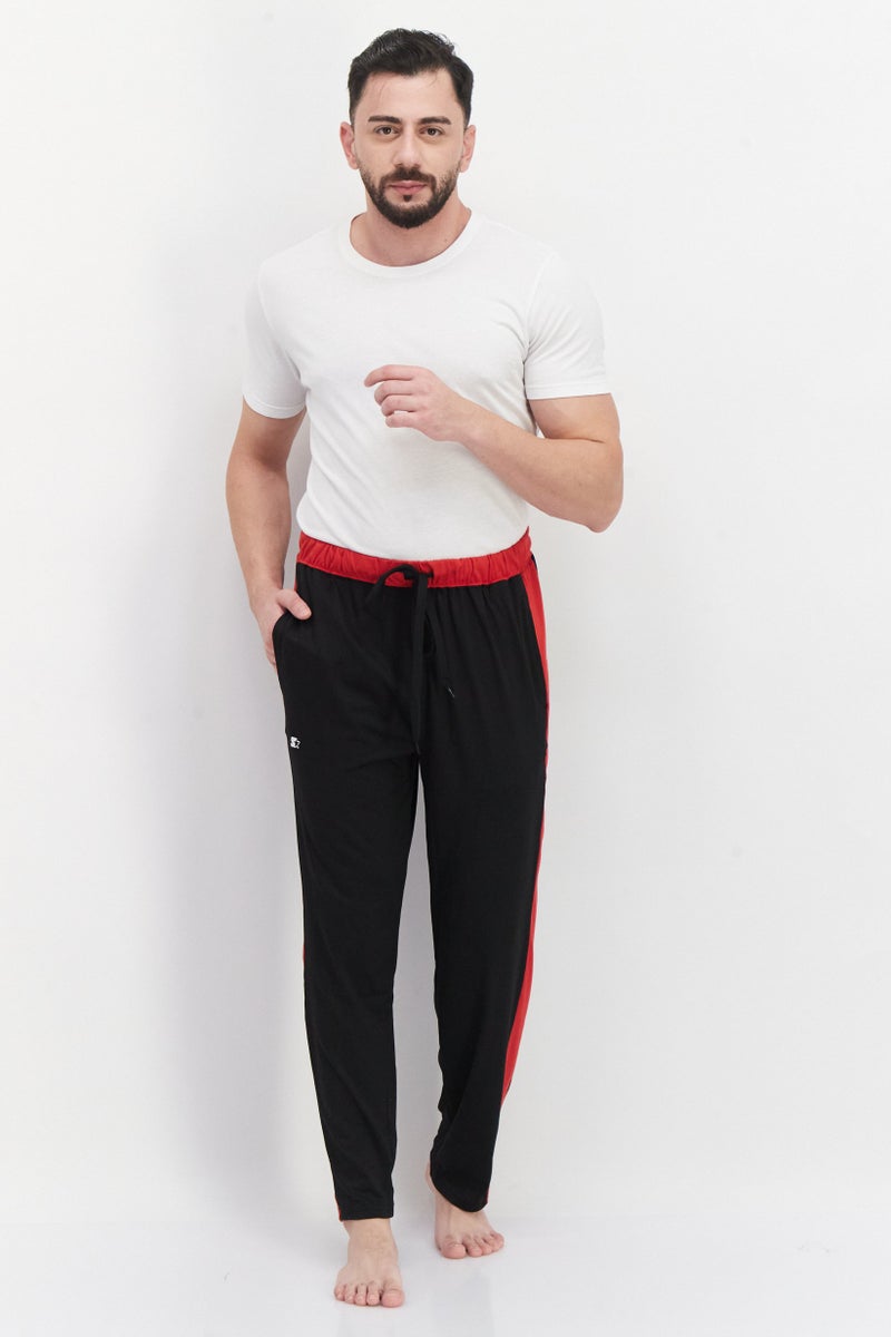 STARTER Men Brand Logo Drawstring Lounge Pants, Black - Image 4