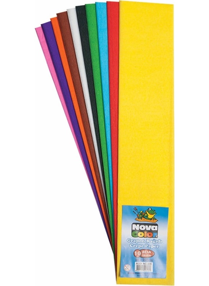 Nova Color - Nc-338 Crepe Paper Set of 10 Mixed Colors - Image 1