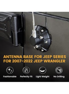 SYOSI Antenna Base Cover for Jeep 2007-2022 Wrangler JK JKU JL JLU Gladiator JT, Steel ABS Antenna Mount Car Aerial Bottom Cover Trim  - Image 2