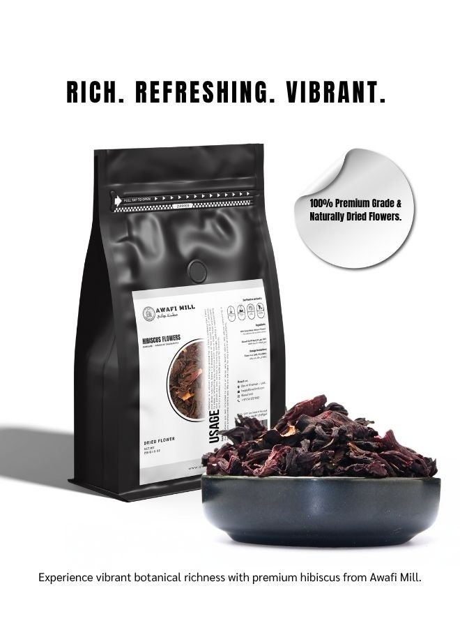 AWAFI MILL Hibiscus Flower Tea (Hibiscus sabdariffa) – Dried Roselle Petals | Tart–Berry Herbal for Hot Cups, Iced and Dessert Glazes - 500 g | 17.6 Oz - Image 4