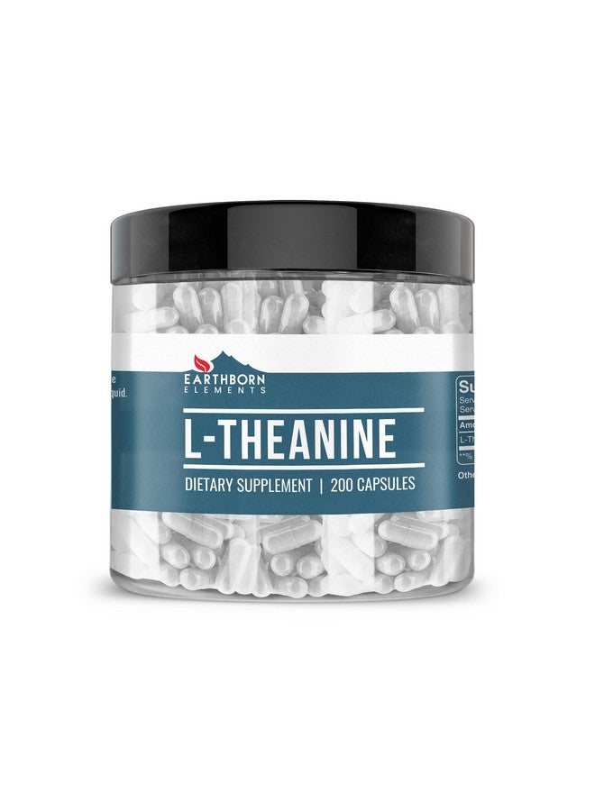 Earthborn Elements L-Theanine 200 Capsules, Pure & Undiluted, No Additives - Image 1