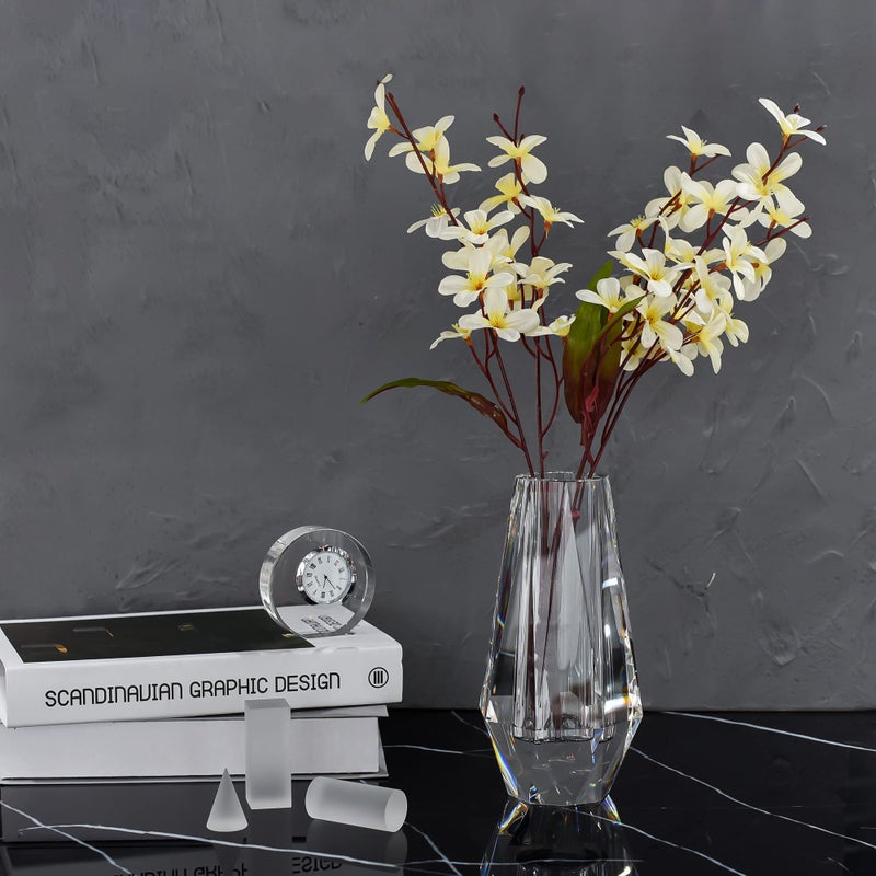 kitCom Flower Crystal Vase, 8.27 inches Modern Crystal Vase, Lead-Free Flower Vase, European Crafted for Table, Home Decoration, Wedding or Luxury Gifts, 8.27 x 3.94 x 3.94 Inches - Image 2