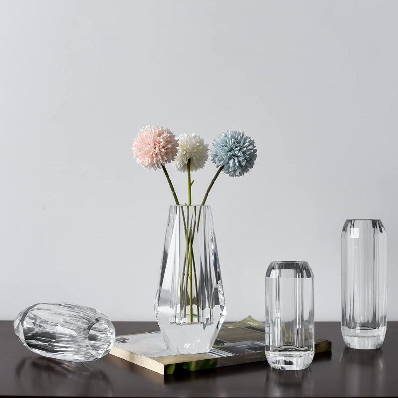 kitCom Flower Crystal Vase, 8.27 inches Modern Crystal Vase, Lead-Free Flower Vase, European Crafted for Table, Home Decoration, Wedding or Luxury Gifts, 8.27 x 3.94 x 3.94 Inches - Image 5